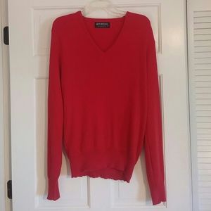Red v-neck sweater